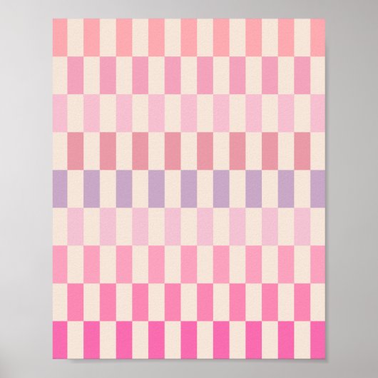 Romige roze strepen 02 poster (Voorkant)