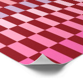 Romige Roze Strepen 03 Kersen Poster (Hoek)