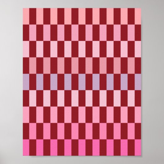 Romige Roze Strepen 03 Kersen Poster (Voorkant)