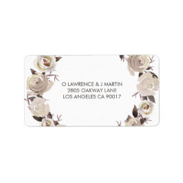 Romige Rozen krans bloemig Etiket