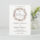 Romige Rozen krans bruiloft uitnodigingen (Staand voorkant)