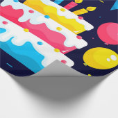 Romige verjaardagstaart inpakpapier (Hoek)