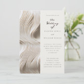 Romige vloeiende ivoren bruiloft kaart (Staand voorkant)