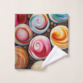 Romige wervelingen bad handdoek (Wasdoekje)