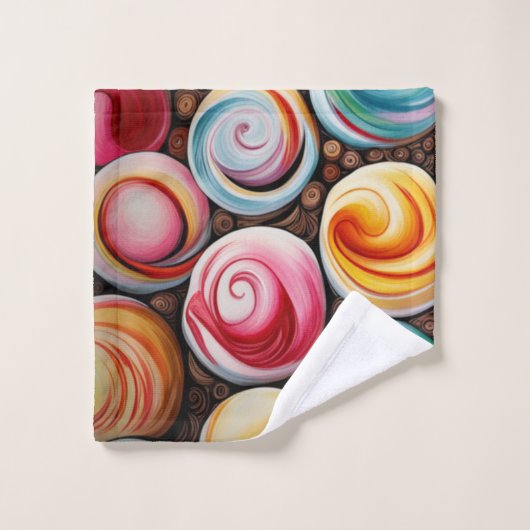 Romige wervelingen bad handdoek (Wasdoekje)