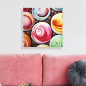 Romige wervelingen canvas afdruk (Insitu (Woonkamer))