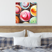 Romige wervelingen canvas afdruk (Insitu (Slaapkamer))