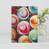 Romige wervelingen feestdagenkaart (Staand voorkant)