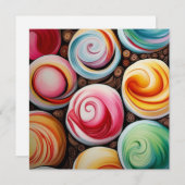 Romige wervelingen feestdagenkaart (Voorkant / Achterkant)