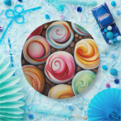 Romige wervelingen papieren bordje (Feest)