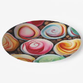 Romige wervelingen papieren bordje (Gekanteld)