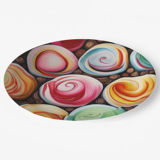 Romige wervelingen papieren bordje (Gekanteld)