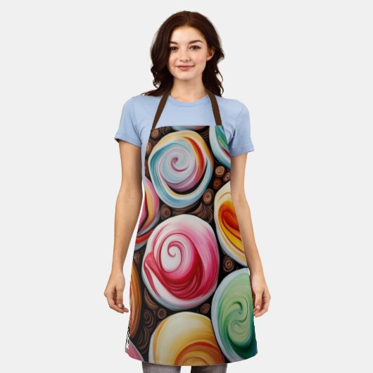 Romige wervelingen schort (Gedragen)