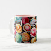 Romige wervelingen tweekleurige koffiemok (Voorkant links)