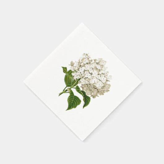 Romige witte Antiek hortensia bloem Servet (Hoek)