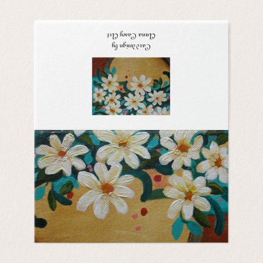 Romige witte bloemen kaart (Buitenkant ongevouwen)