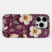 Romige witte bloemen op donkere textuur Case-Mate iPhone case (Achterkant (horizontaal))