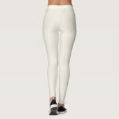 Romige witte effen kleur leggings (Achterkant)