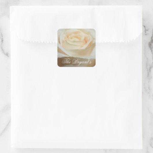 Romige witte roos Stickers Sjabloon (Tas)
