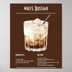 Romige witte Russische Receptenbar Poster