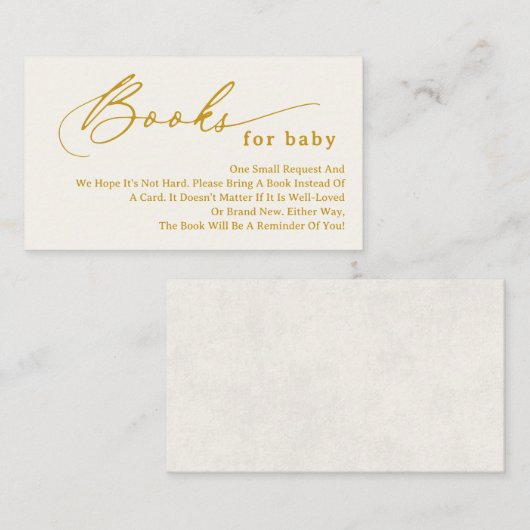 Romige witte scriptboeken voor Baby Enclosure Kaar Informatiekaartje (Voorkant / Achterkant)