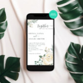 Romige witte winter bloemenbruiloft kaart