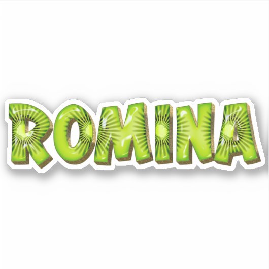 Romina Name Kiwi Design Aufkleber Sticker (Voorkant)