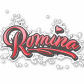 Romina red Heart Graffiti Aufkleber Sticker (Voorkant)