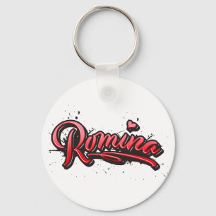 Romina red Heart Graffiti Schlüsselanhänger Sleutelhanger