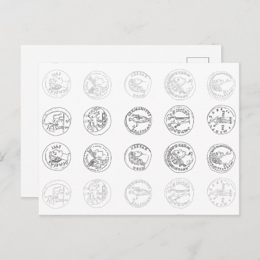 Römische Münzen Feestdagenkaart (Voorkant / Achterkant)