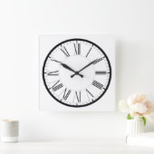 Römische Ziffern und schwarz weiss ische  Vierkante Klok (Huis)