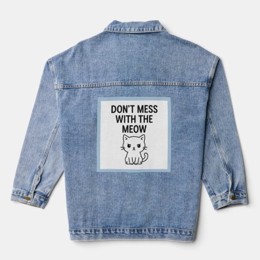 Rommel met de Meow – Schattig maar Psycho Kat Denim Jacket (Achterkant)