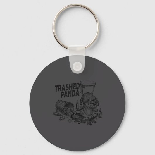 Rommel Panda Grappige Dronken Wasbeer Sleutelhanger (Voorkant)