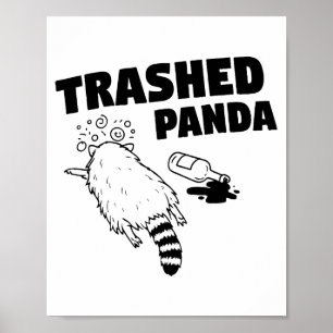 Rommelende Panda, Grappige Dronken Wasbeer, Grappi Poster