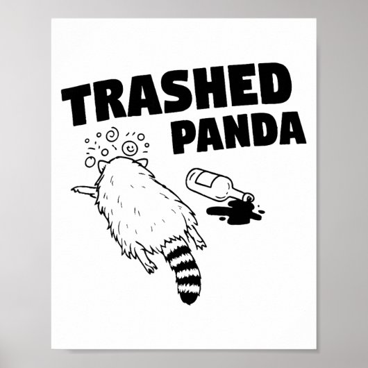 Rommelende Panda, Grappige Dronken Wasbeer, Grappi Poster (Voorkant)
