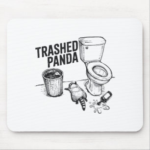 Rommelende Panda Grappige Dronken Wasbeer Muismat