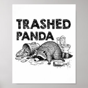 Rommelende Panda Grappige Dronken Wasbeer Wordt Dr Poster