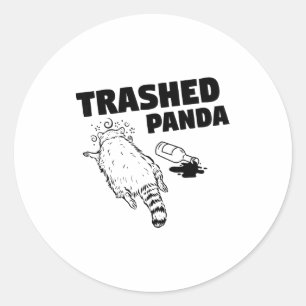 Rommelende Panda Wasbeer Grappige Wasbeer Wordt Dr Ronde Sticker
