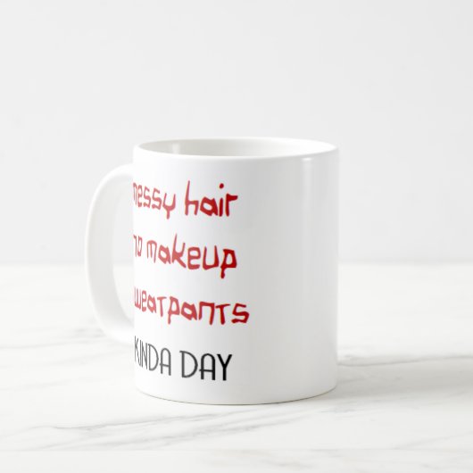 rommelig haar kinda dag koffie mok (Voorkant links)