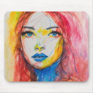 rommelig lelijk kleurrijk krijt tekening MOUSEPAD Muismat
