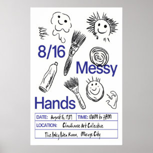 Rommelig Poster Print Speelse Penseelstreken