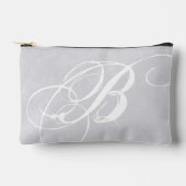 Rommelig wit monogram op zachte grijze grunge etui (Voorkant)