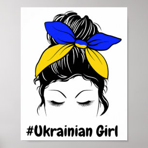 Rommelige Bun Oekraine Oekraïense Meisje #Oekraïen Poster