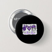 Rommelige Bun Vrede Liefde Genezing Paarse Lint Op Ronde Button 5,7 Cm (Voorkant /achterkant)