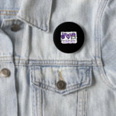 Rommelige Bun Vrede Liefde Genezing Paarse Lint Op Ronde Button 5,7 Cm (In situ)