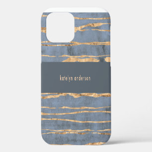 Rommelige gouden lijn Blauwe Periwinkle Profes iPhone 12 Hoesje