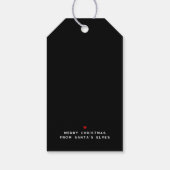 Rommelige & Grungy Zwarte & Witte Kerstboom Cadeaulabel (Achterkant)