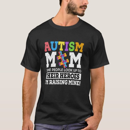 Rommelige Knot Autisme Moeder Die Held Groot Autis T-shirt (Voorkant)