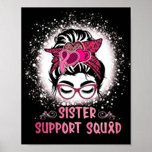 Rommelige Knot Glas Zuster Steun Team Borstkanker Poster