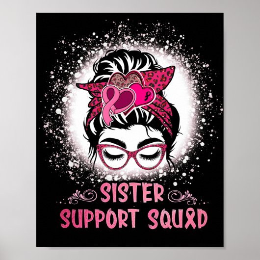 Rommelige Knot Glas Zuster Steun Team Borstkanker Poster (Voorkant)